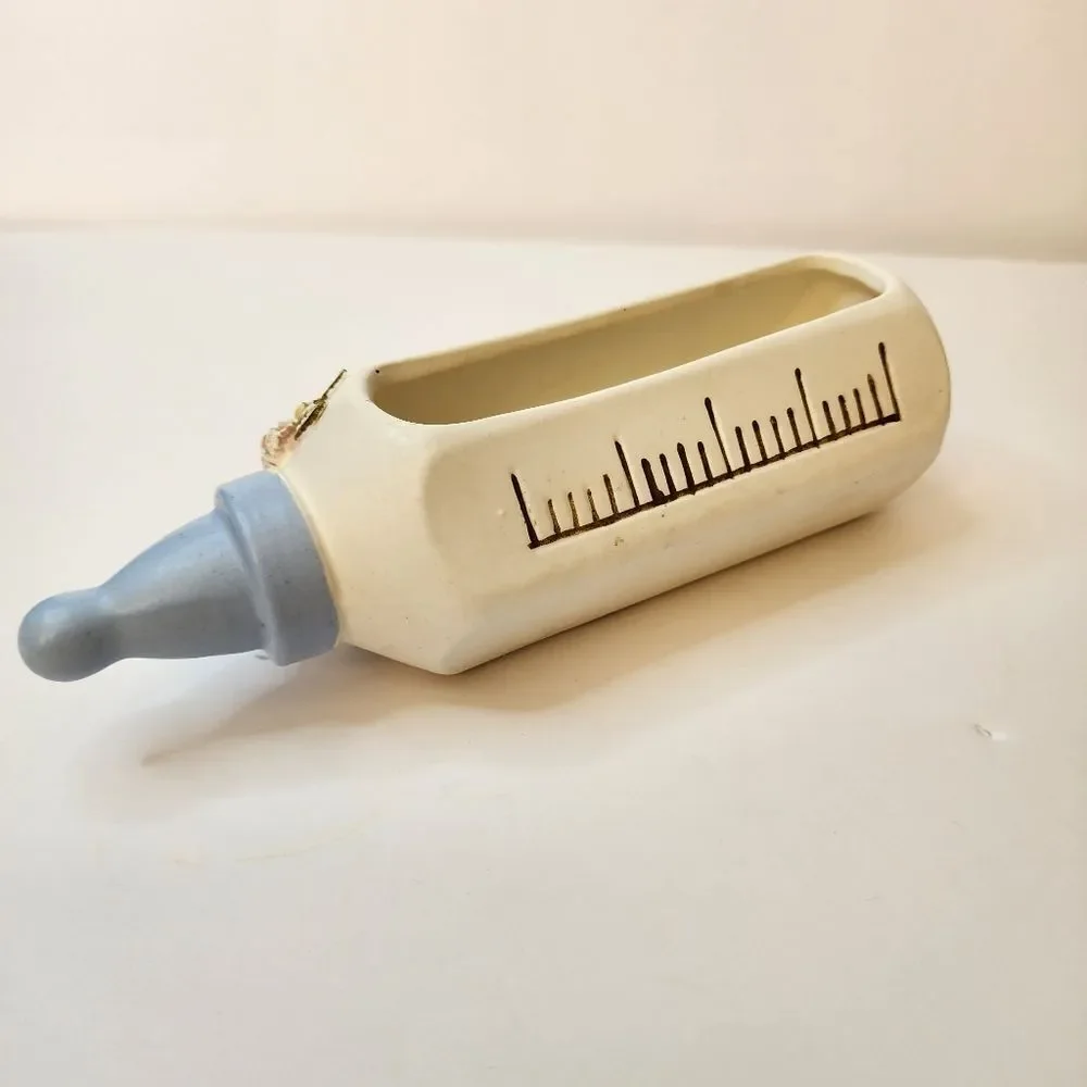 Vintage 1962 Napco Baby Bottle Ceramic Vase Planter